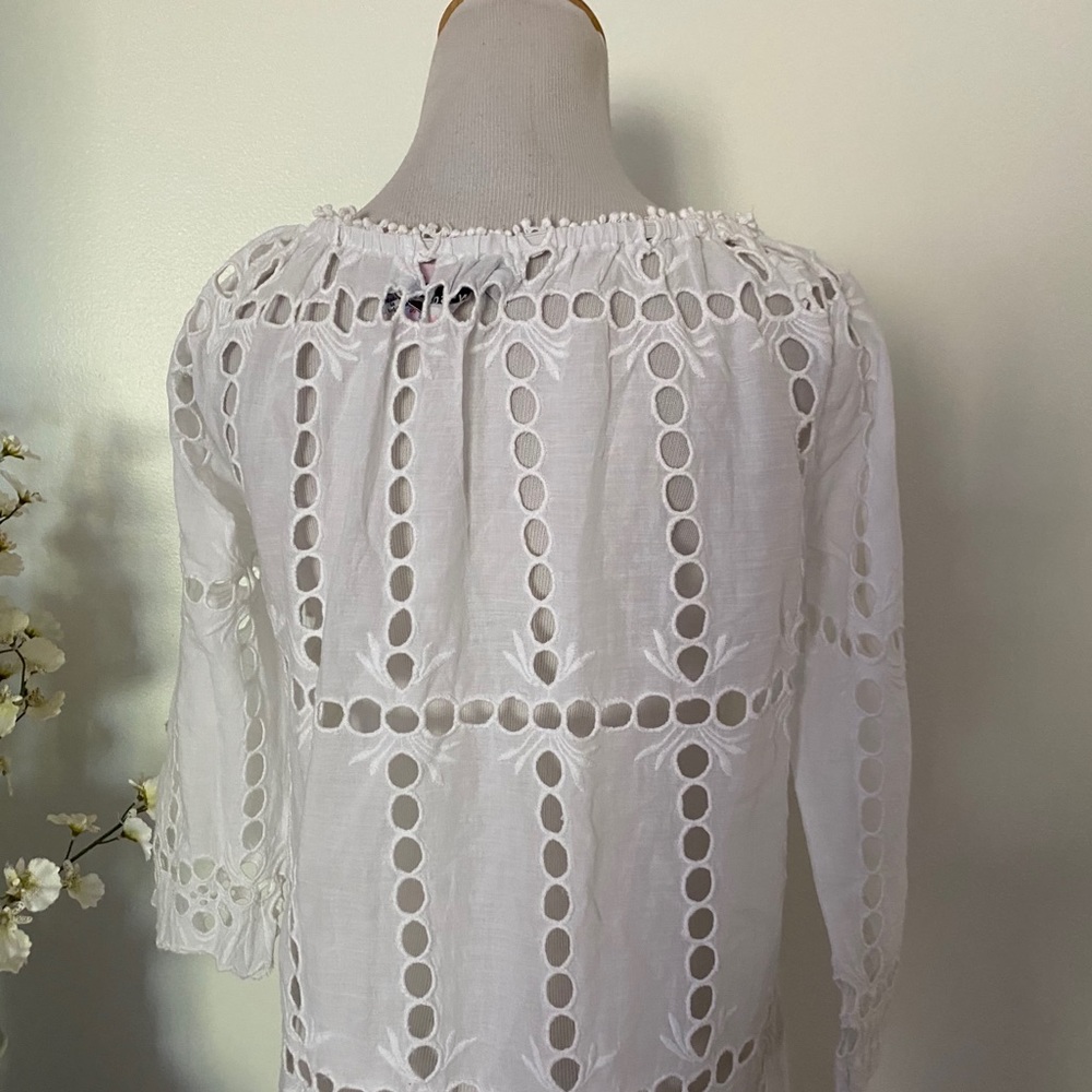 Gretchen Scott Heidi White Eyelet Cover Up Dress - Picture 7 of 8